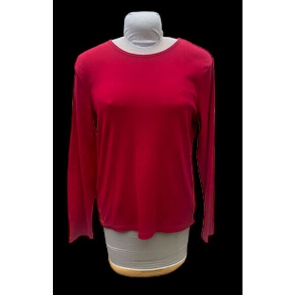 Lauren Ralph Lauren Classic T-Shirt Long Sleeve XL Red Valentine - Picture 2 of 9